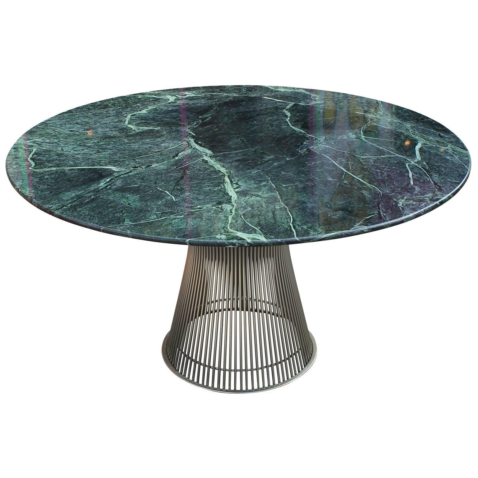 Iconic Warren Platner Dining Table with Green Marble Top