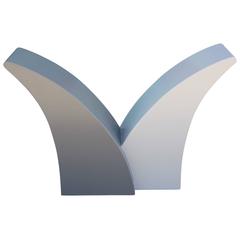 Mid Century Modern Sculptural Lacquered Grey Console Table Base 2
