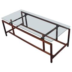 Arcitectural Henning Norgaard Rosewood and Glass Coffee Table for Komfort