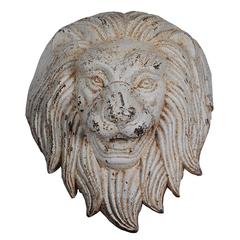Late 19th c. Monumental Cast Iron Lion Wall Mount