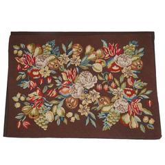 Mounted Handmad Needlepoint, Large Floral Arrangement