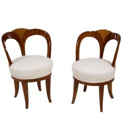 Pair of Early 19th Century Austrian Biedermeier Ash Wood "His and Hers" Chairs 8
