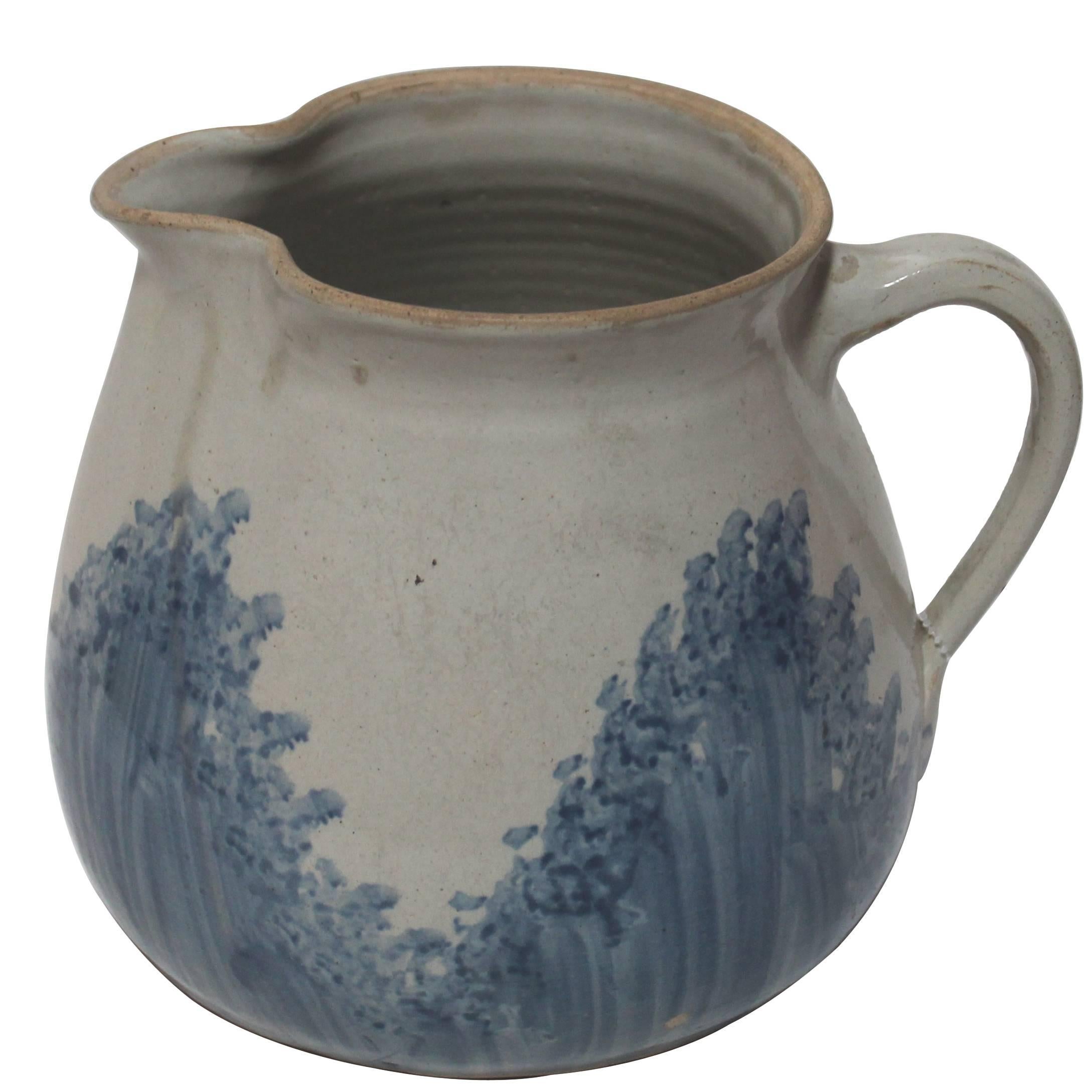 19th Century Unusual Spatter Ware Large Milk Pitcher