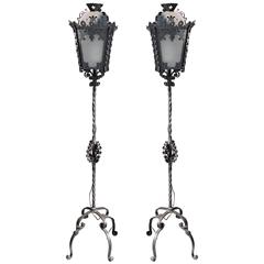 Pair of Wrought Iron Floor Lamps