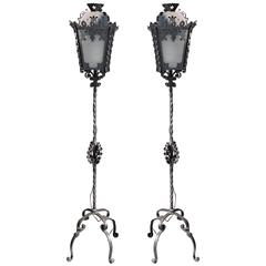 Pair of Wrought Iron Floor Lamps