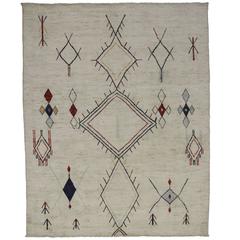 Contemporary Moroccan Style Area Rug with Tribal Design