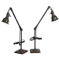 Antique Industrial Lamp, Articulated Factory Lights