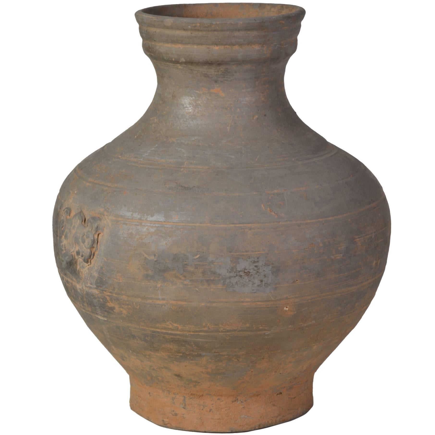 Han Dynasty Unglazed Red Pottery 'Hu' Jar For Sale