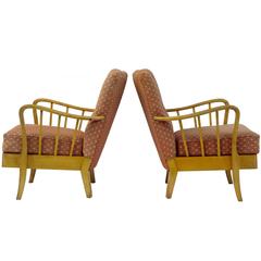 Pair of 1950s 20th Century Birch Easy Armchairs 2