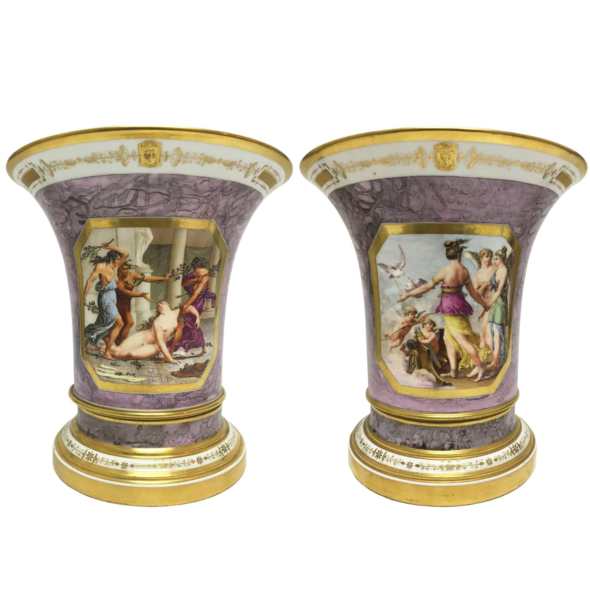 Period Vienna Porcelain Cachepots of the Highest Quality Early 19th Century For Sale