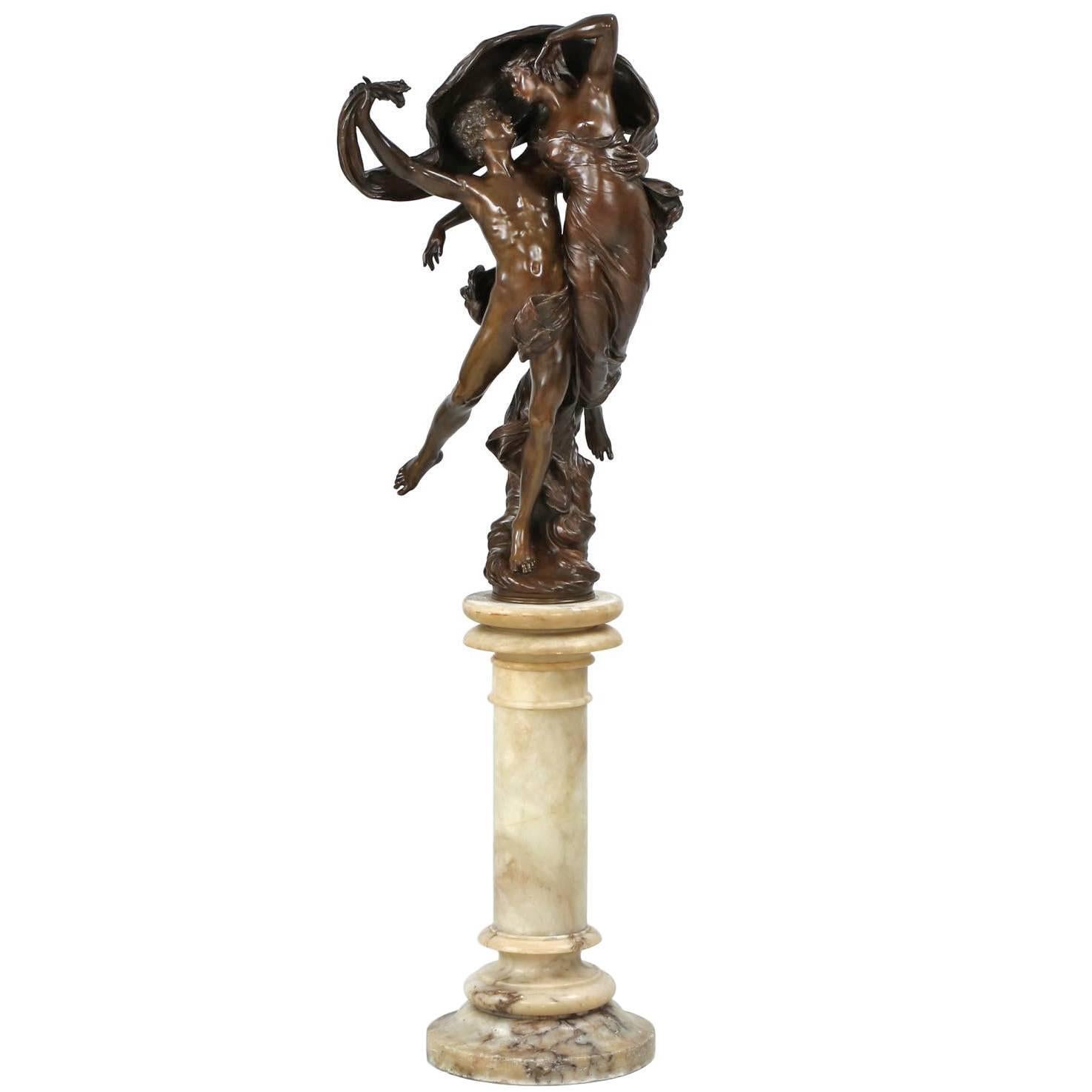 Eugéne Marioton Bronze Group Sculpture of "La Danse"