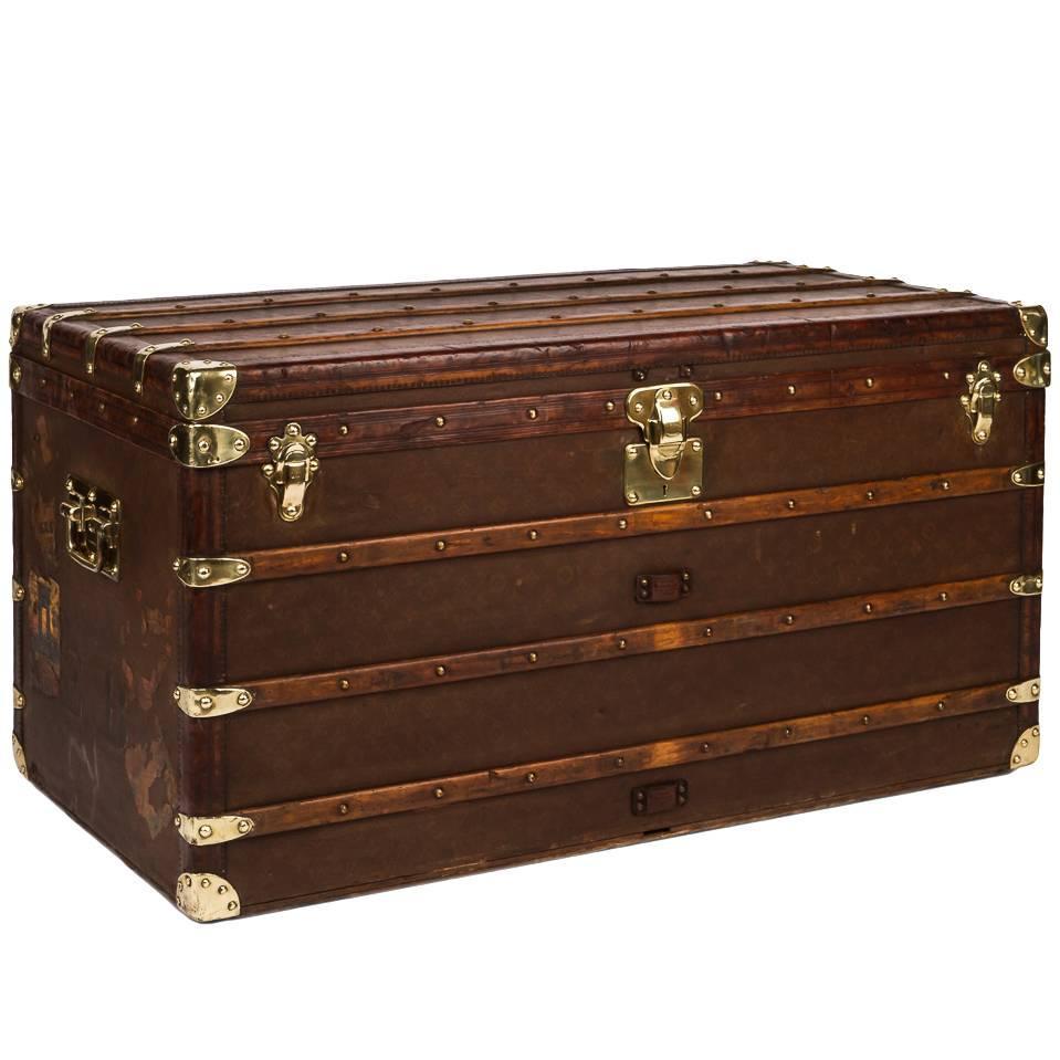 Antique Louis Vuitton Monogram Haute Courier, Steamer Trunk, circa 1900 at 1stdibs