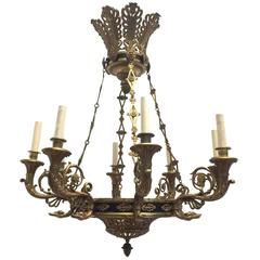 Gilt Bronze Empire Style Chandelier