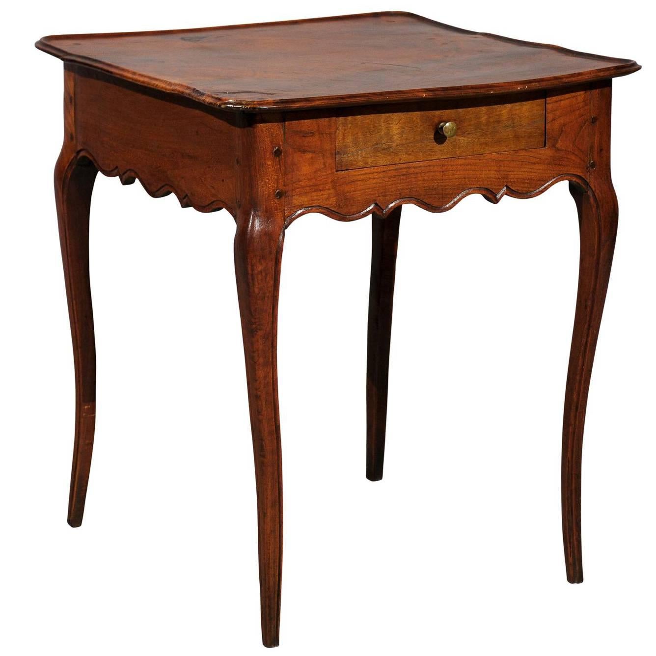 Louis XV French Walnut Square Side Table