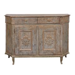 Late 18th Century Neoclassical Painted Blue Grey Credenza, Venice