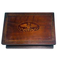 Walnut Humidor with Excellent Inlaid Eagle