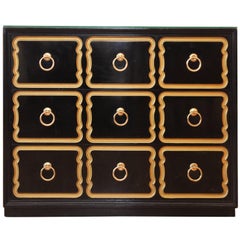 Dorothy Draper Black Lacquer Espana Chest