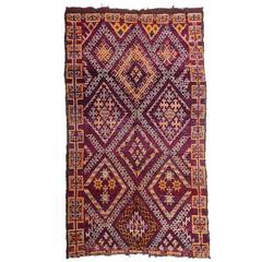 Magenta and Saffron Boujad Vintage Rug