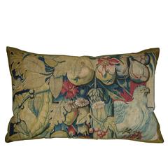 17th Century Antique Brussels Tapestry Pillow