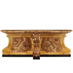 Italian 19th Century Louis XV Style Onyx and Sienna Marble Console