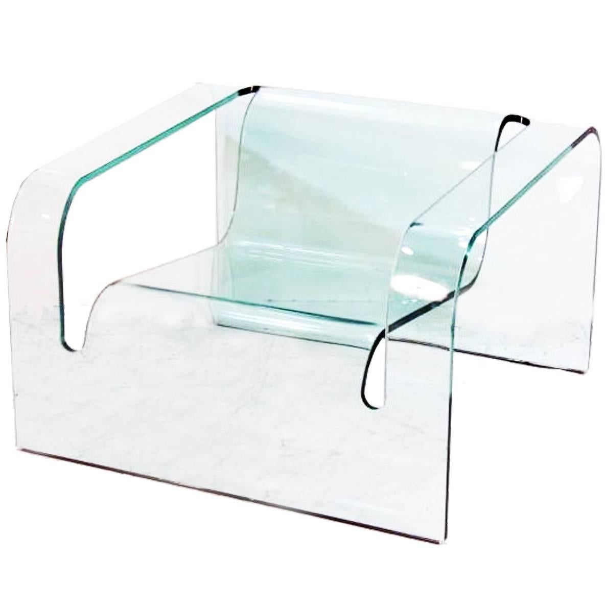 Modern Italian Glass Chair in the Style of Cini Boeri For Sale