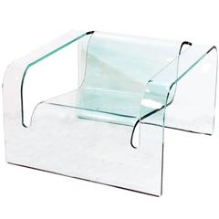 Modern Italian Glass Chair in the Style of Cini Boeri