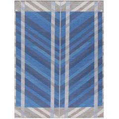 Blue Swedish Flat-Weave Rug