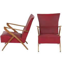 Pair of Italian Mid-Century Lounge Chairs