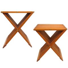 Pair of Danish Teak Folding Stools