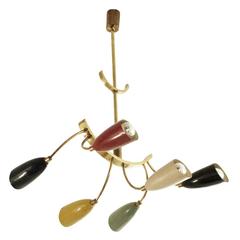 Playful Chandelier with Rotating Shades, Italy, 1960s