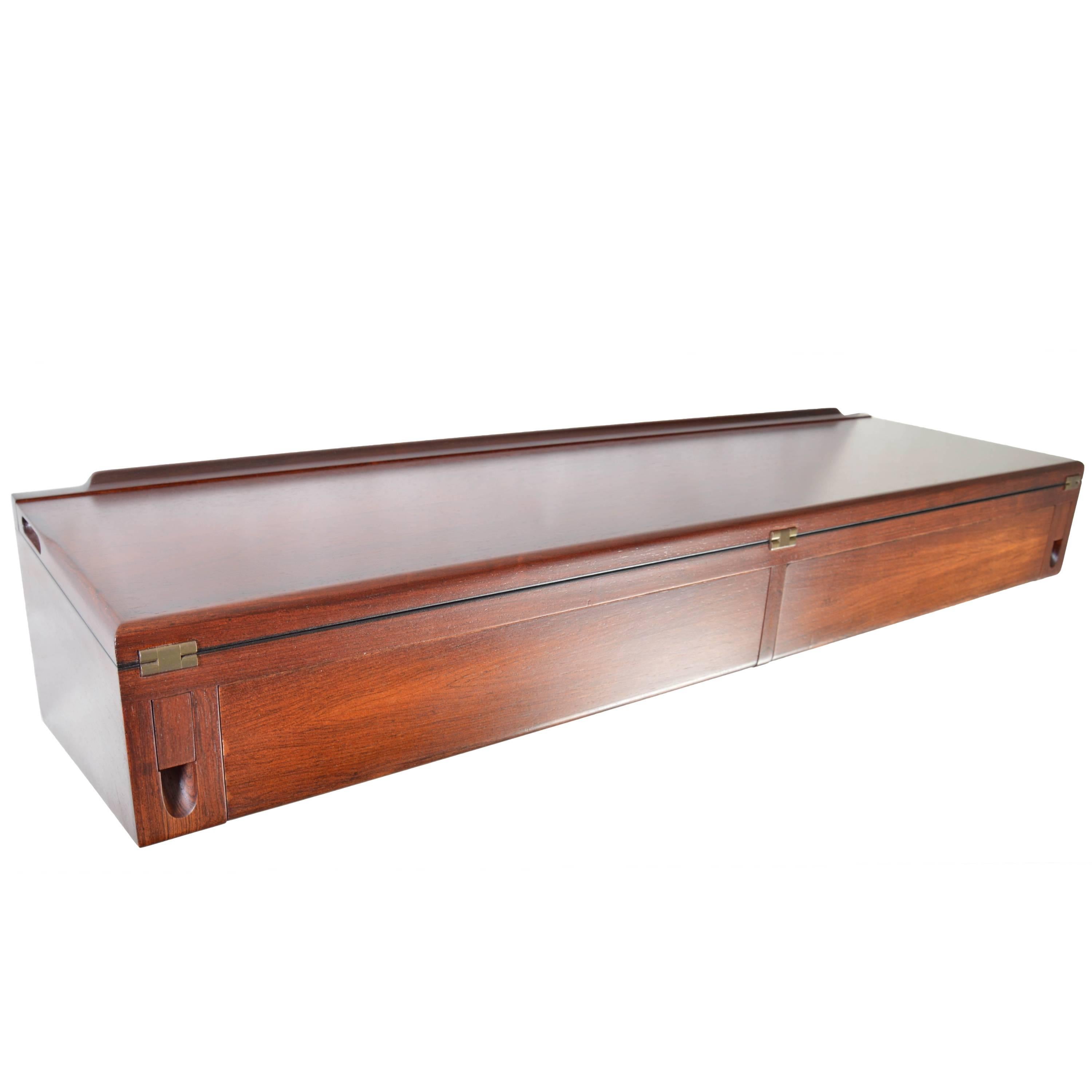 Arne Hovmand-Olsen Rosewood Wall Hanging Flip Top Console Desk