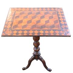 18th Century Parquet Top Side Table