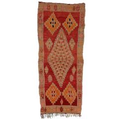 Mid-Century Modern Vintage Berber Moroccan Rug with Tribal Design 11