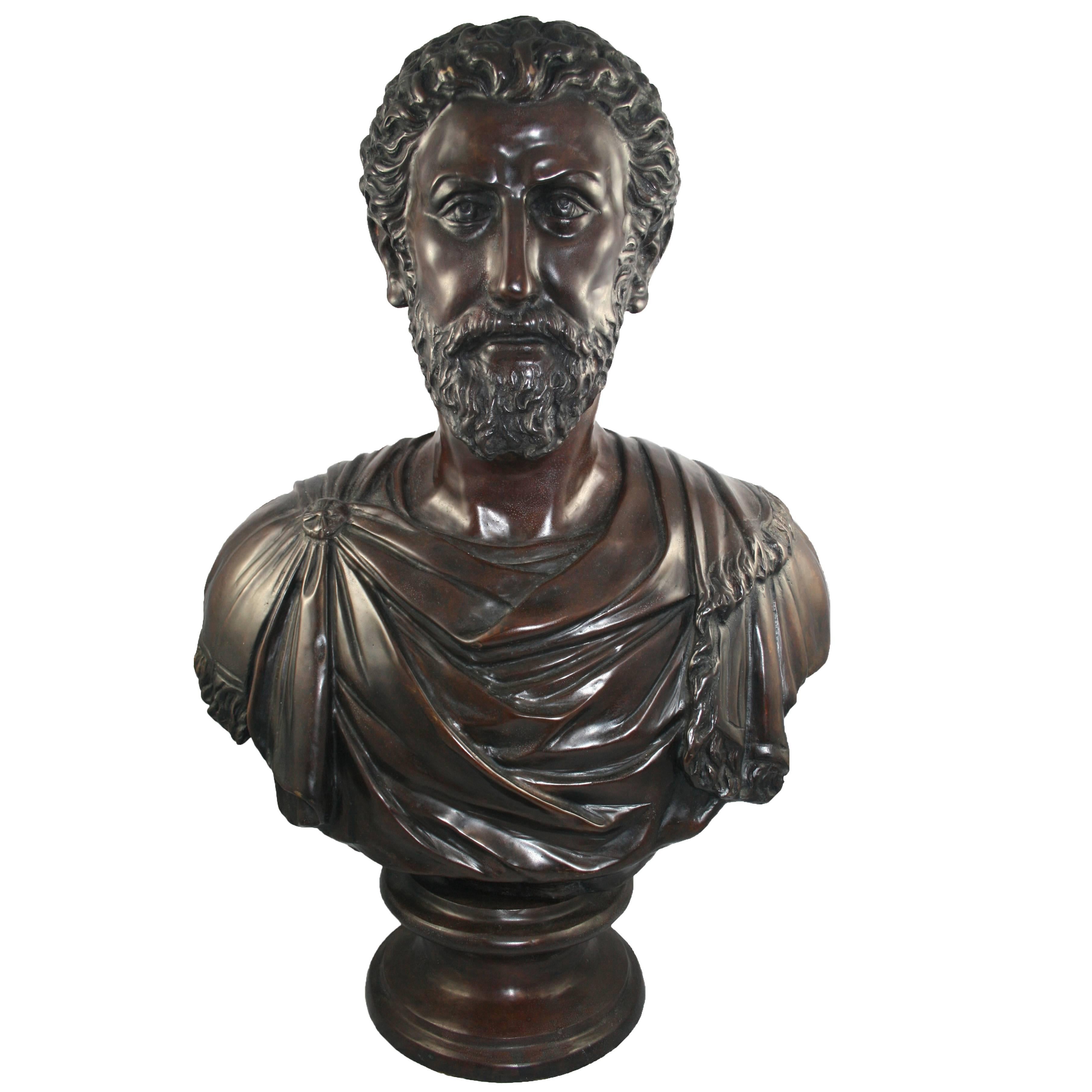 Classical Style Roman Bronze Bust
