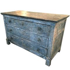 Antique 19th Century French Blue Chest