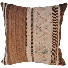 Custom Pillow Cut from a Hand-Loomed Wool Vintage Moroccan Berber Rug
