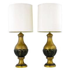 Pair of Marbro Giltwood and Gesso Neoclassical Table Lamps