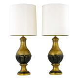 Pair of Marbro Giltwood and Gesso Neoclassical Table Lamps