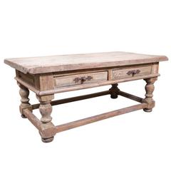 Country French Bleached Wood Coffee Table