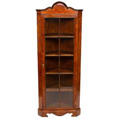 Early 20th Century Corner Display Cabinet Antique Early 20th Century Corner Display Cabinet
