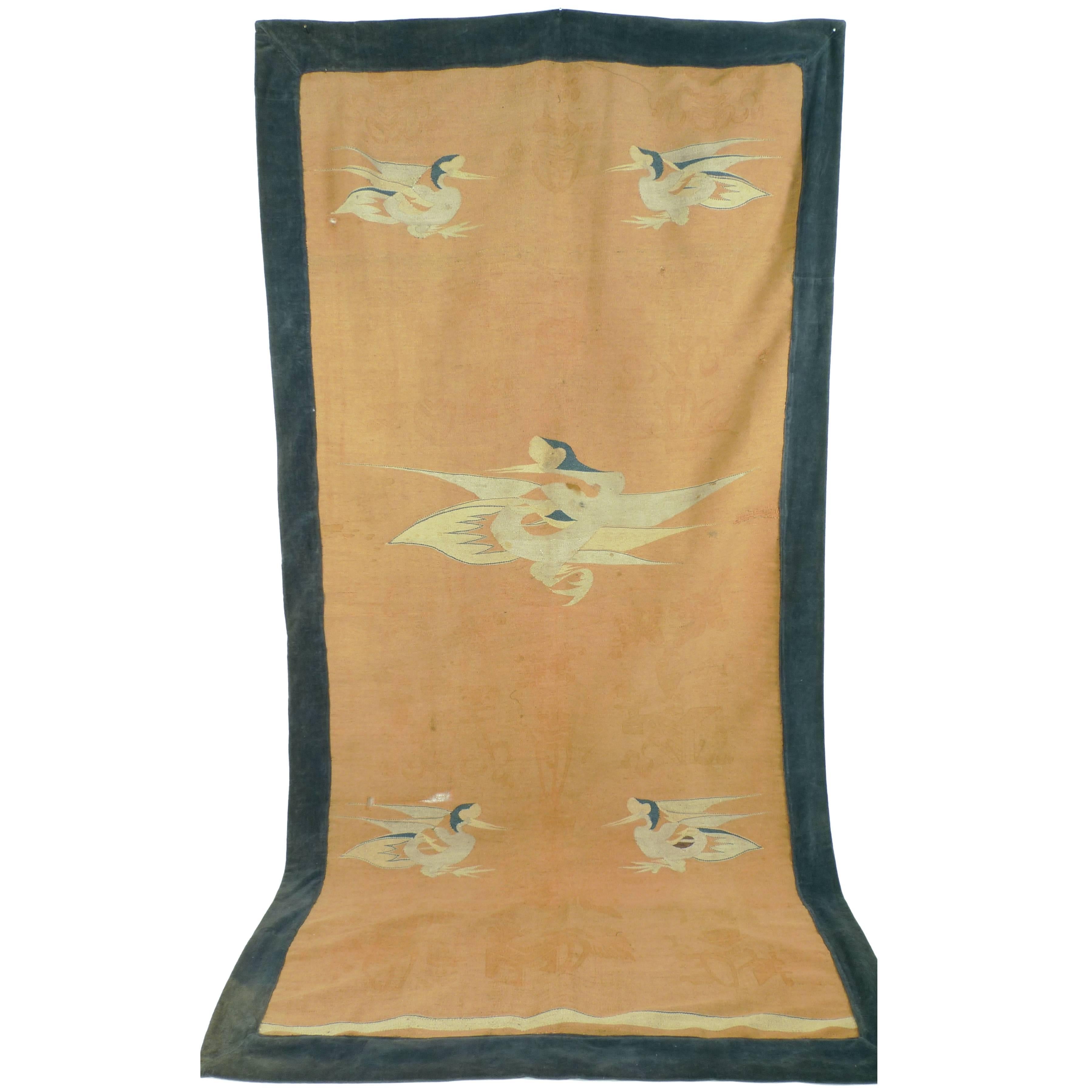 19th Century Mongolian Kilim with Phoenix or Fenghuang Birds 