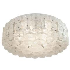 Eclectic Blown Glass Kalmar Style Flush Mount