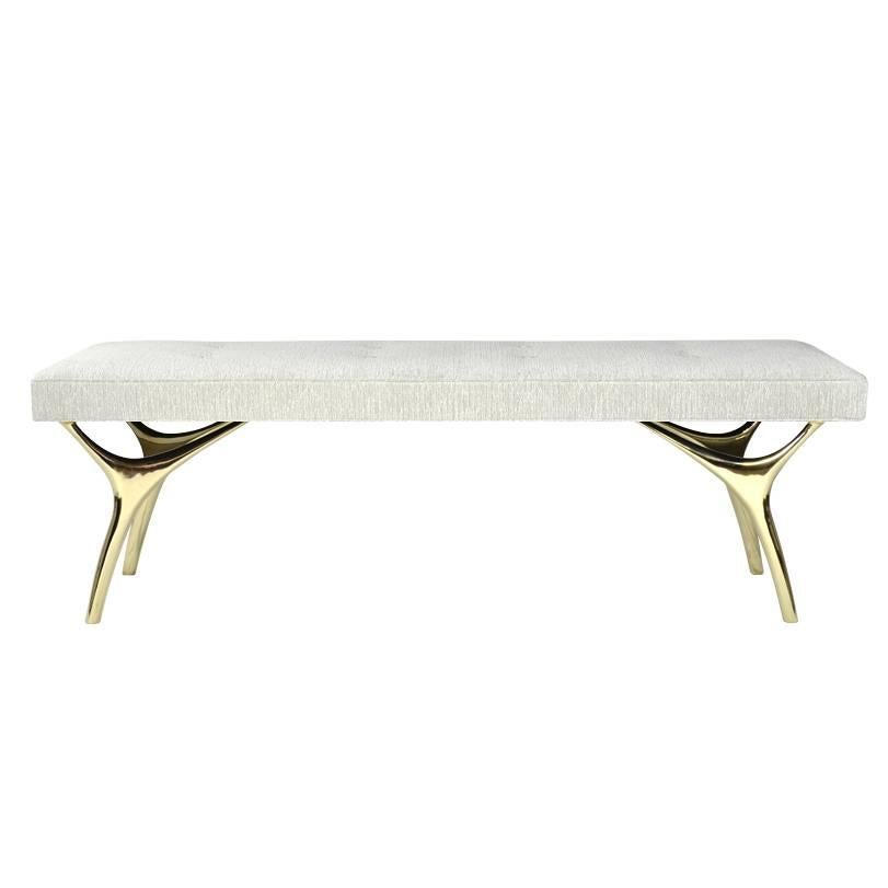 Crescent Brass Bench For Sale