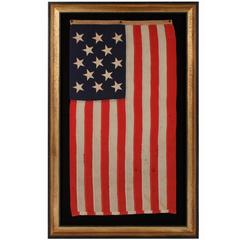 13 Star, Small Boat Ensign Flag Made at the Brooklyn Navy Yard, New York