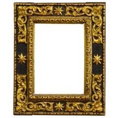 Spanish Giltwood Sacristy Frame with Later Mercury Mirror Plate Mid-17th Century