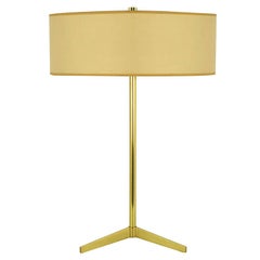 Lightolier Elegant Modern Brass Tripod Base Table Lamp