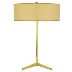 Lightolier Elegant Modern Brass Tripod Base Table Lamp 12
