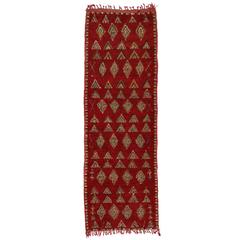 Berber Moroccan Carpet Runner with Tribal Design and Mid-Century Modern Style 11