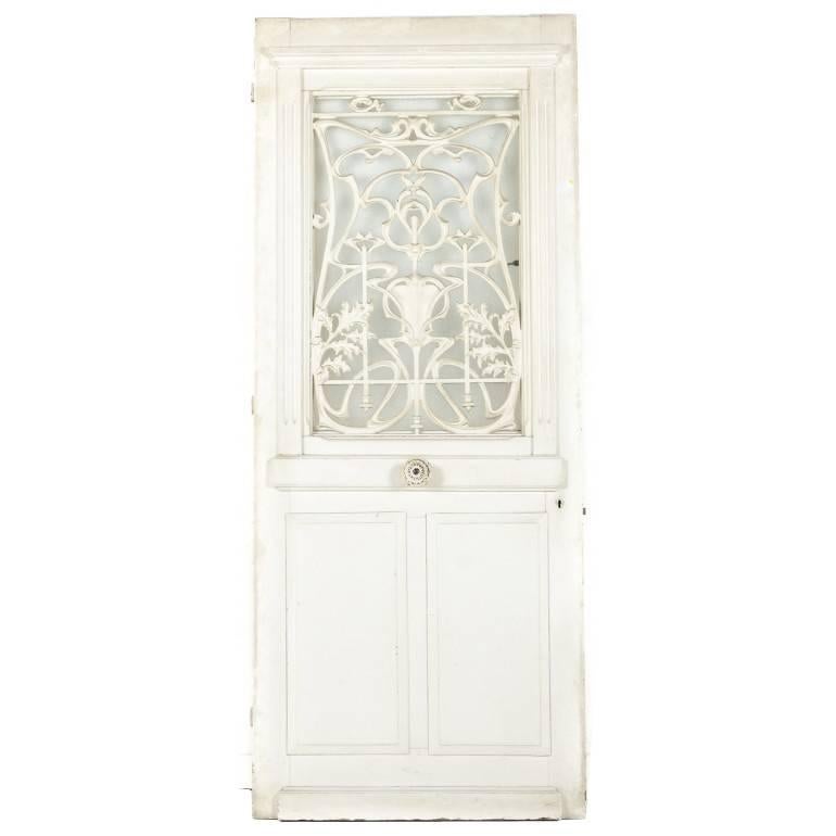 French Art Nouveau Exterior Door, circa 1915