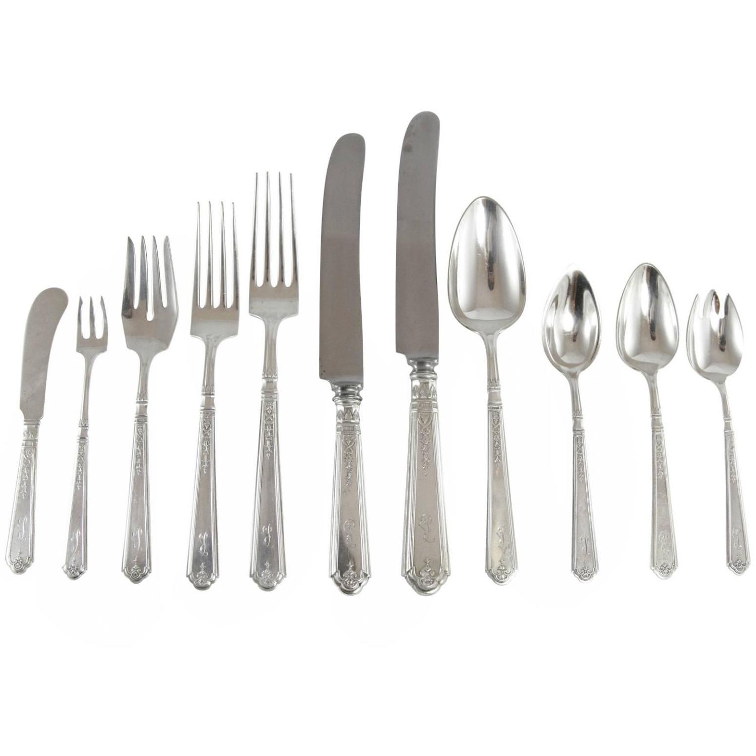 Gorham Sterling Patterns Fascinating 48th Century 'Princess Patricia' Sterling Silver Flatware Set By Gorham Sterling Patterns Fascinating 48th Century 'Princess Patricia' Sterling Silver Flatware Set By